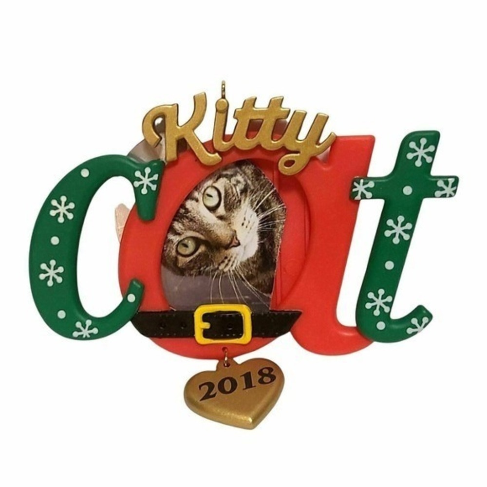 Hallmark Keepsake Kitty Cat Christmas Tree Photo Holder Ornament 2018 Picture